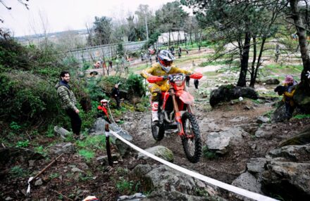 Honda Racing RedMoto Enduro Team riders on the track, with Steve Holcombe celebrating his double win and Samuele Bernardini dominating the 250 4T class