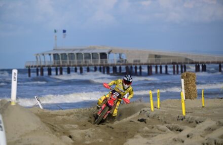 Honda Racing RedMoto Enduro Team riders on the track, with Steve Holcombe celebrating his double win and Samuele Bernardini dominating the 250 4T class