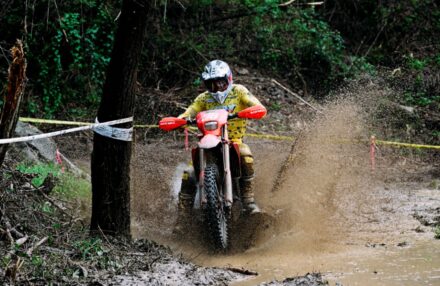 Honda Racing RedMoto Enduro Team riders on the track, with Steve Holcombe celebrating his double win and Samuele Bernardini dominating the 250 4T class