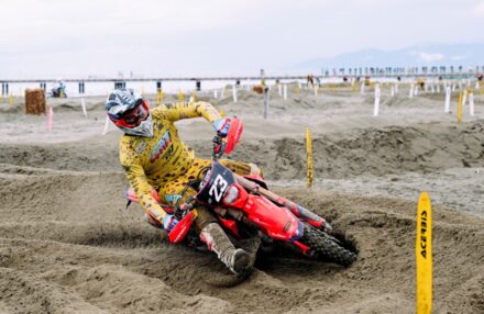Honda Racing RedMoto Enduro Team riders on the track, with Steve Holcombe celebrating his double win and Samuele Bernardini dominating the 250 4T class