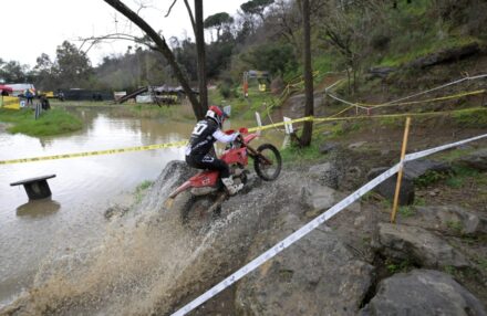 Honda Racing RedMoto Enduro Team riders on the track, with Steve Holcombe celebrating his double win and Samuele Bernardini dominating the 250 4T class